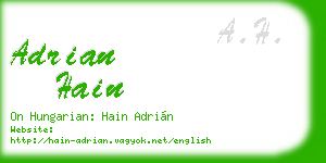 adrian hain business card